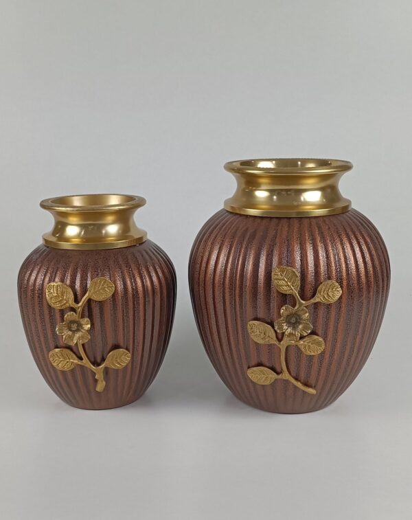 Copper Texture Metal Vases | Set of 2 - Image 2