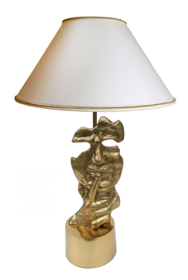 Royal Finish Gold Statues LED Table Lamp Lampshade Bedside Stylish, Living Room, Bedroom, Home Decoration, Hotel