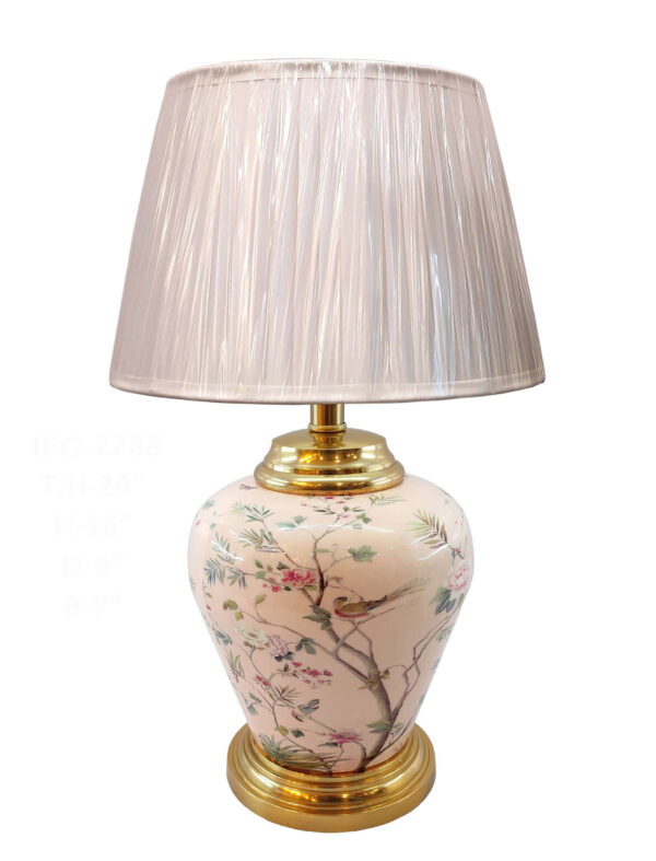 Beautiful Table Lamp with pink and green Texture. - Image 2