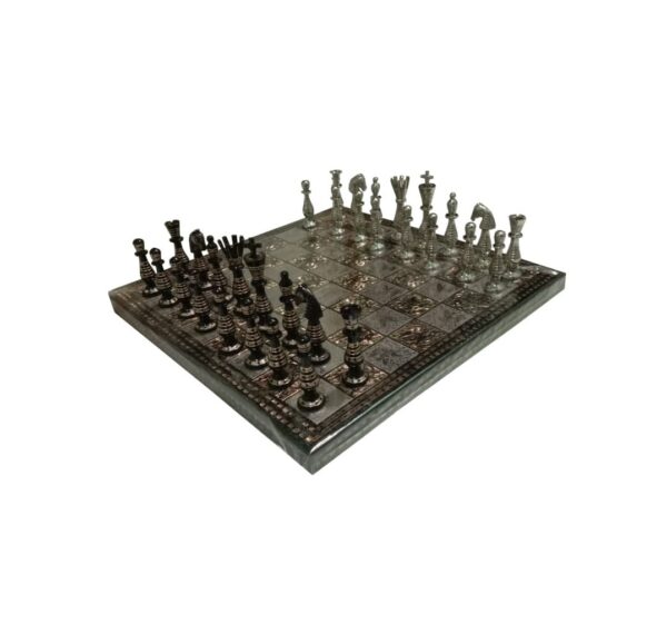 Brass Handmade Designer Chess Set with all Chessmen, Pieces, Home Decor - BlackGold - Image 3