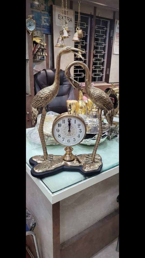Beautiful Antique Swans Pair with attached Clock for Table Decor, Dining Decor. - Image 2