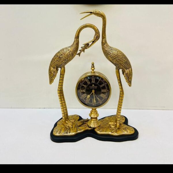 Beautiful Antique Swans Pair with attached Clock for Table Decor, Dining Decor.