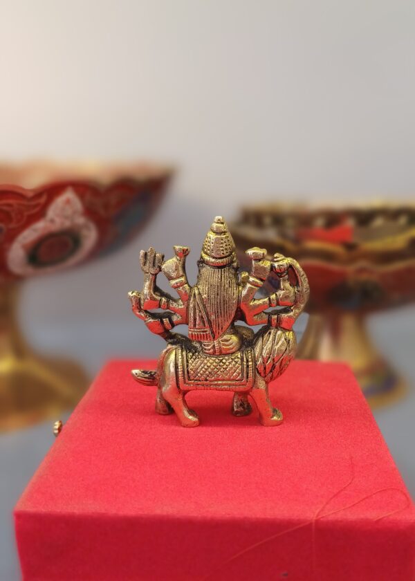 Brass Shri Maa Durga Idol In SuperFine Brass || Durga MATA Murti for Home Decor & Puja Room (7 cm x 8 cm Inch Height) - Image 3