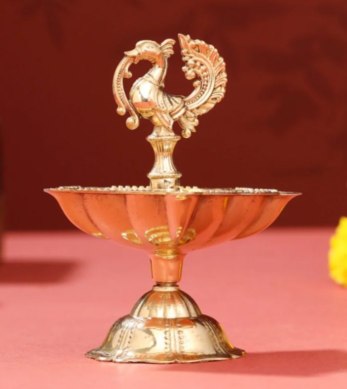 Brass Peacock Diya